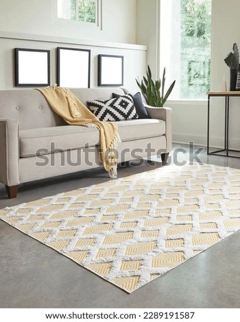 modern interior room natural rug Royalty-Free Stock Photo #2289191587