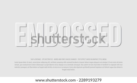 Mock up embossed 3d editable text effect premium vector Royalty-Free Stock Photo #2289193279