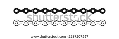 Bike chain icon. Bicycle link gear symbol. Motorcycle signs. Cycle symbols. Chain machine icons. Black color. Vector isolated sign.