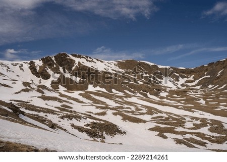 Mountains covered with snow at winter