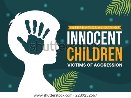 International Day of Innocent Children Victims of Aggression Vector Illustration with Kids Sad Pensive and Cries in Flat Cartoon Hand Drawn Templates Royalty-Free Stock Photo #2289252567