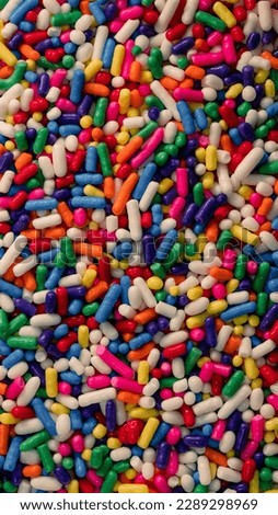 thousands of colorful tablets make the picture unique