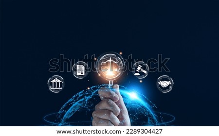 Legal advice for digital technologies, business, finance, intellectual property. Legal advisor, corporate lawyer, attorney service. Laws and regulations. paperwork expert consulting Related Crime Act. Royalty-Free Stock Photo #2289304427