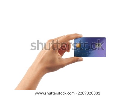 Business woman hand holds a credit card