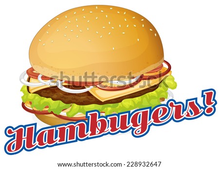 Hamburgers sticker label on white