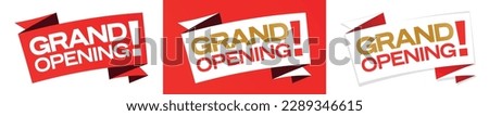 Grand opening on white and red background Royalty-Free Stock Photo #2289346615
