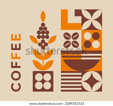 Illustration for cafe and restaurant menus. Package with coffee branch. Packaging design for shop. Royalty-Free Stock Photo #2289352533