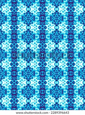 Tie Dye Grunge. Blue Seamless Batik. Indigo Watercolor Splash. Ink Texture kilim. Navy Geometric Pattern.