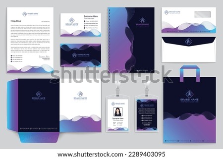 Gradient abstract horizontal stationery template