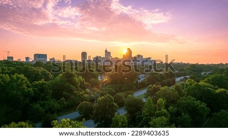 Downtown Raleigh, North Carolina at sunrise. Royalty-Free Stock Photo #2289403635