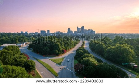 Downtown Raleigh, North Carolina at sunrise. Royalty-Free Stock Photo #2289403833