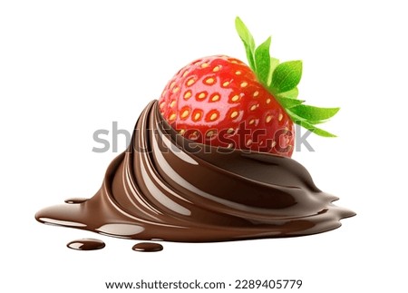 Strawberry dipped in chocolate isolated on white background Royalty-Free Stock Photo #2289405779