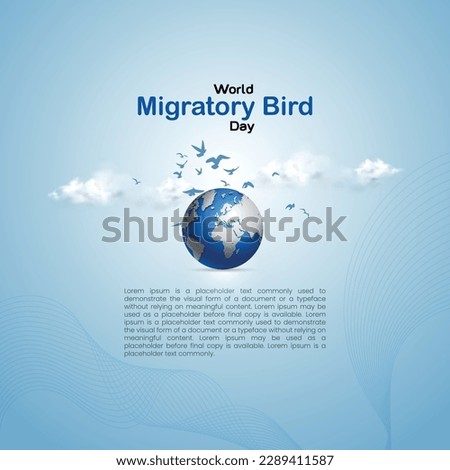 World Migratory Bird Day creative. illustration vector graphic of a group of birds flying over the forest, perfect for world migratory bird day, celebrate, greeting card, etc.
