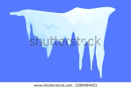 Concept Snow ice liquid spot. The illustration is a flat vector design that showcases a cute and whimsical concept of a snow cap on a blue background. Vector illustration. Royalty-Free Stock Photo #2289484421