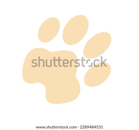 Concept Pet products set dog and cat. This is a flat vector concept cartoon design featuring a pet product, specifically a paw print design. Vector illustration.