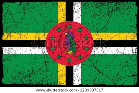 Dominica, Dominica Flag, Dominica Flag Background, Grunge Flag Background, Dominica Vintage Flag Background, Banner, Wallpaper