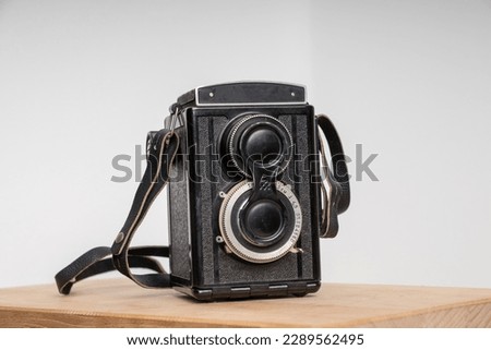old retro black manual camera