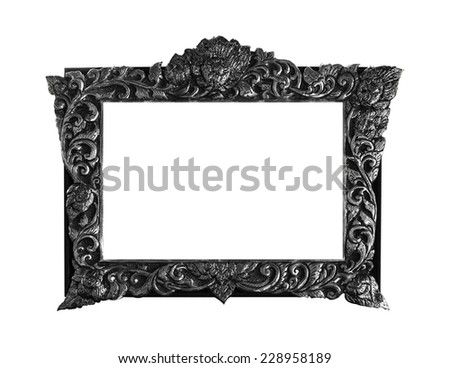 Antique picture frame isolated on white background.