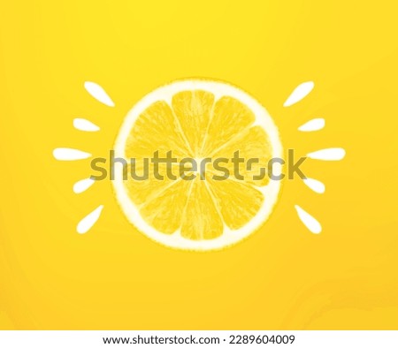 Sun made of lemon with hand drawn lines on yellow background, Fruit summer minimal concept Royalty-Free Stock Photo #2289604009