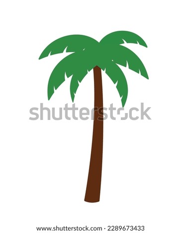 Simple Palm Coconut Tree Vector Cartoon Animated Icon Clipart Graphic for Summer Isolated on White Background