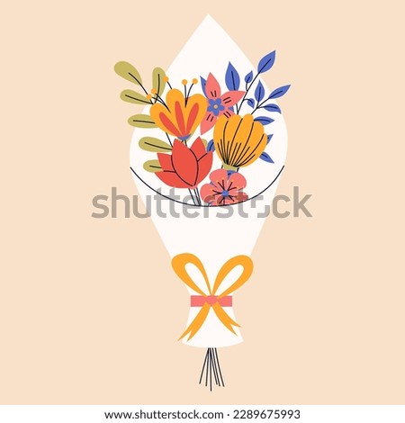 Bouquet of flowers. Good for greeting cards or invitation design, floral poster.