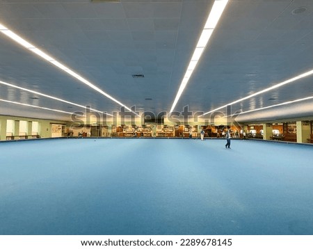 Indoor Lawn Bowls (Also known as lawn bowls or lawn bowling) play field in Hong Kong
