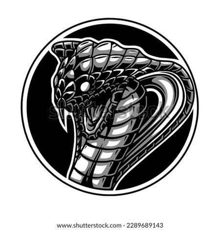 Design illustration of cobra snake head in vector form. Color can be adjusted.