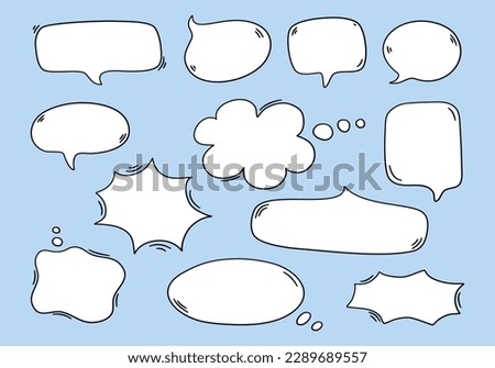 speech bubbles chat comic vector set