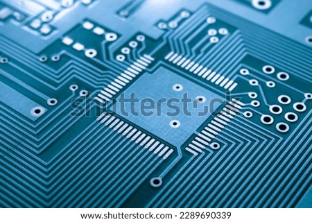 printed circuit. layout of tracks. Royalty-Free Stock Photo #2289690339