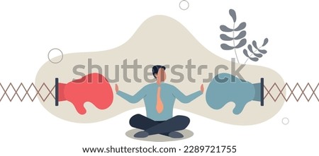 Conflict management, leadership skill to compromise and solving argument problem, negotiation or stop fighting concept.flat vector illustration. Royalty-Free Stock Photo #2289721755