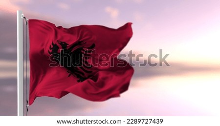3d illustration flag of Albania. flag symbols of Albania.