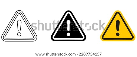 Caution warning signs set. Exclamation marks Royalty-Free Stock Photo #2289754157