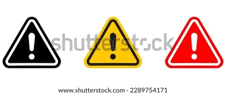 Caution warning signs set. Exclamation marks Royalty-Free Stock Photo #2289754171