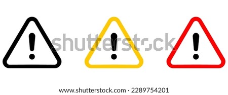 Caution warning signs set. Exclamation marks Royalty-Free Stock Photo #2289754201