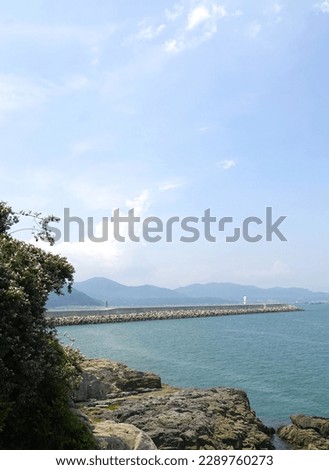 Clear sky and blue sea in Yeosu