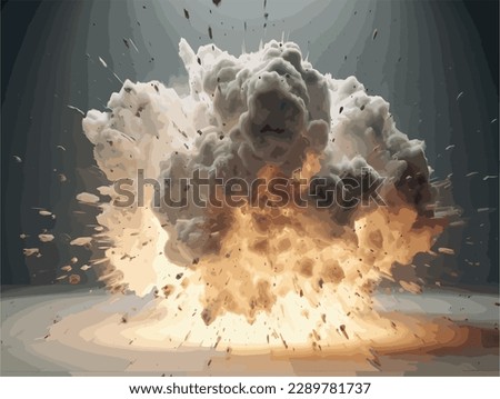2d vector illustration explosion and smoke