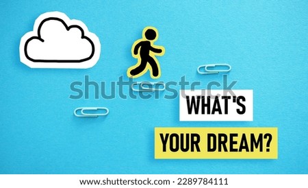 What's your dream is shown using a text