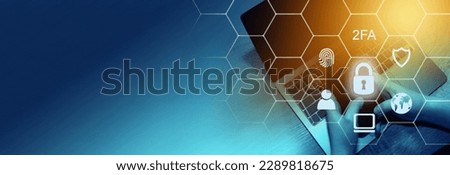 Cyber, personal data, privacy and information security. Internet networking  protection security system concept background. Padlock icon on tech code background. Banner. Copy space. Royalty-Free Stock Photo #2289818675