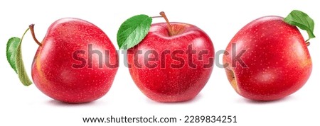 Set of three red apples isolated on white background. Royalty-Free Stock Photo #2289834251