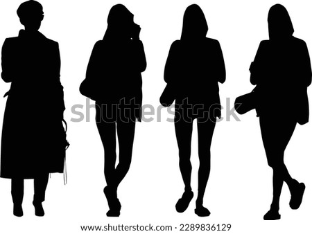 	
Group of Business Silhouettes with white background