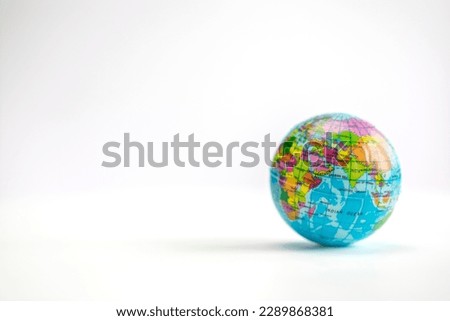 World environment day concept. Earth globe model on white background. all the countries of the world with copy space