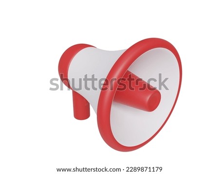 White red megaphone. 3d render