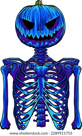 vector illustration of skeleton Halloween on white background.