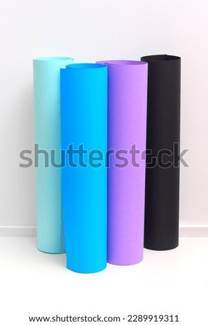 Design line color. Blue, black and lilac roll paper whatman 