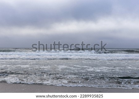 A view on the stormy ocean, Pacific, CA