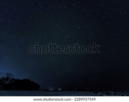 A starry night at sea-beach. 