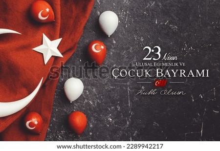 (23 nisan ulusal egemenlik ve cocuk bayrami), 23 April, National Sovereignty and Children’s Day celebration background - Turkish national holiday Royalty-Free Stock Photo #2289942217