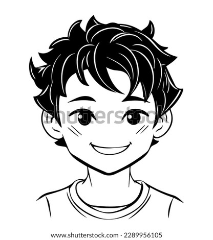 Boy vector icon cute cartoon symbol