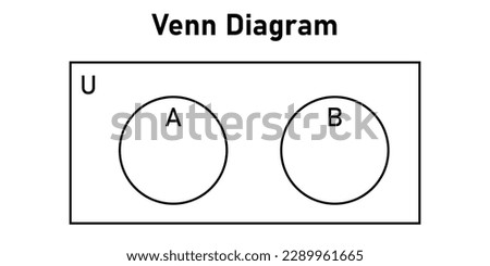 Venn diagram of two disjoint circles. Vector illustration isolated on white background. Royalty-Free Stock Photo #2289961665