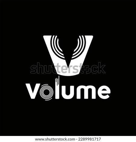 volume logo symbol and initial V letter